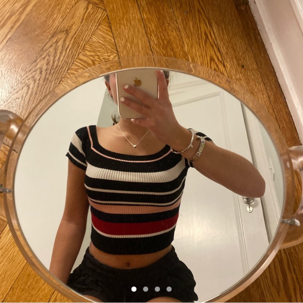 Striped Mixology Ribbed Off the Shoulder Top